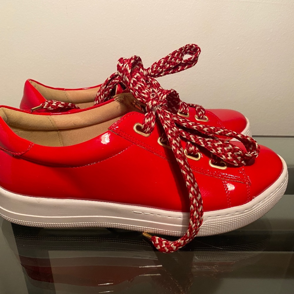 Suzana Santos red patent leather sneakers